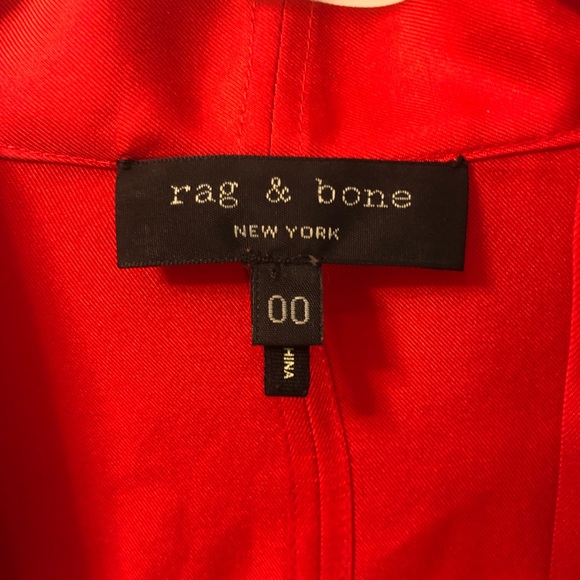 Rag & bone red Florence silk bow blouse sz 00 - Picture 7 of 7
